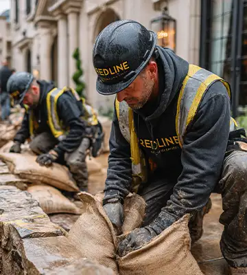 Sandbag Flood Control Installation